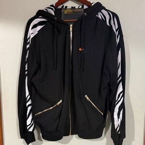 Aviator Nation Black and White Zebra Hoodie